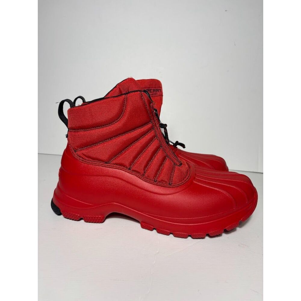 Sperry Mens Duck Float Zip Up Red Rain Boots Styl… - image 4